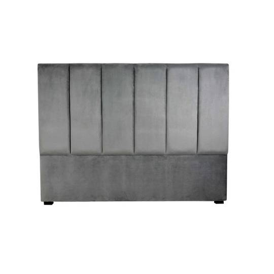 Velvet Headboard Queen Dark Grey Fabric